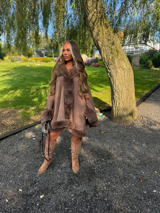 BAMBI fur cape in brown